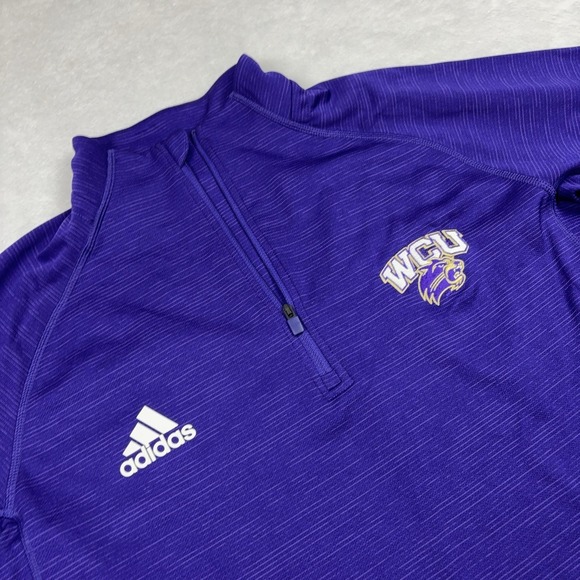 adidas Jackets & Blazers - WCU Catamounts Adidas Quarter Zip Shirt Womens XL Purple Collegiate Pullover